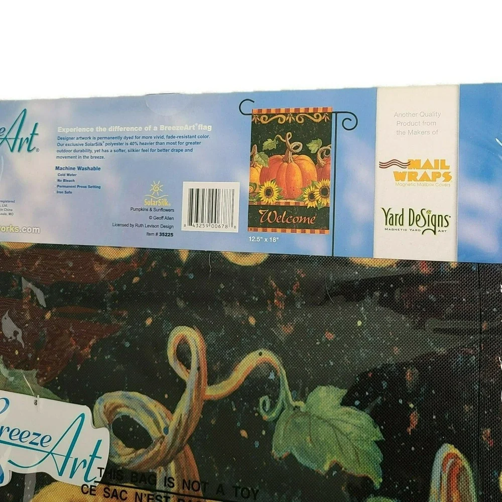 Breeze Art‎ Summer and Fall Pumpkin Flags 12 x 18 Decorative Garden Set of 2 New